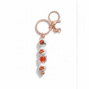 Nike & Cleveland Browns Orange and White Beaded Keychain